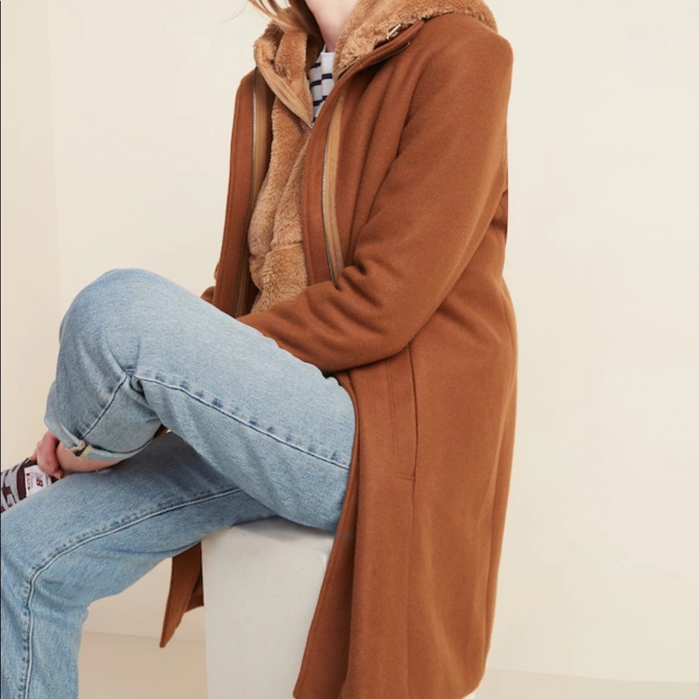 NWOT Old Navy Tall Camel Coat